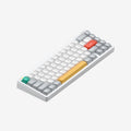 NuPhy Halo IO Series sleek keyboard with customizable keycaps in grey and white design.