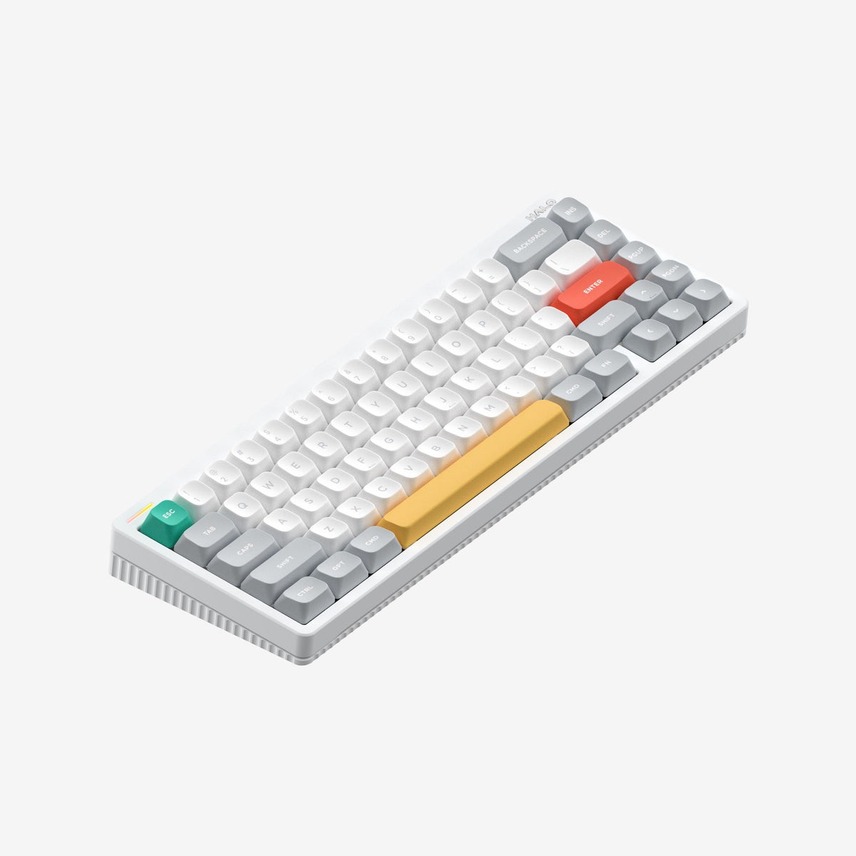NuPhy Halo IO Series sleek keyboard with customizable keycaps in grey and white design.